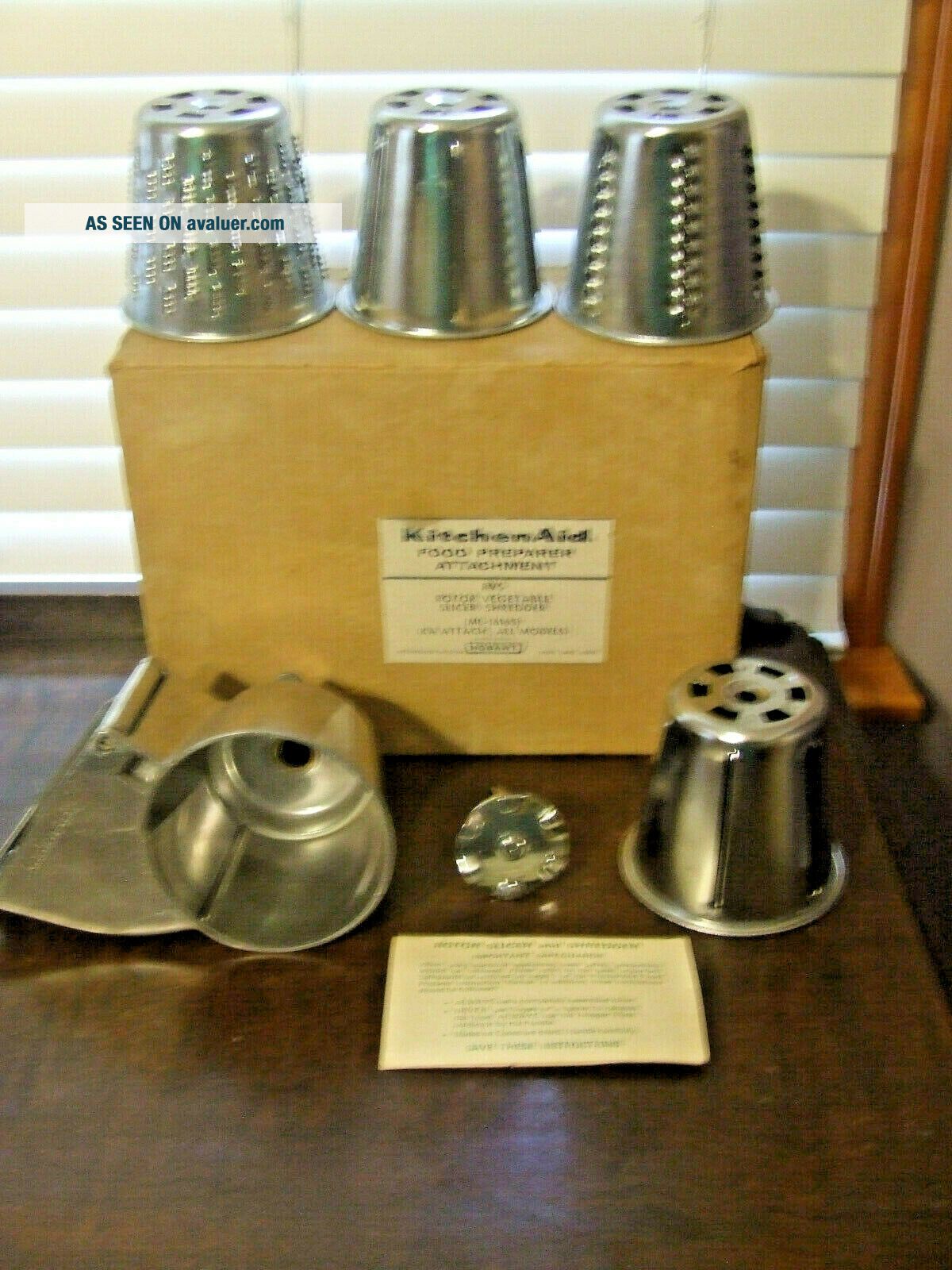 Vintage Hobart KitchenAid Rotor Slicer Shredder RVS Metal Attachment W ...