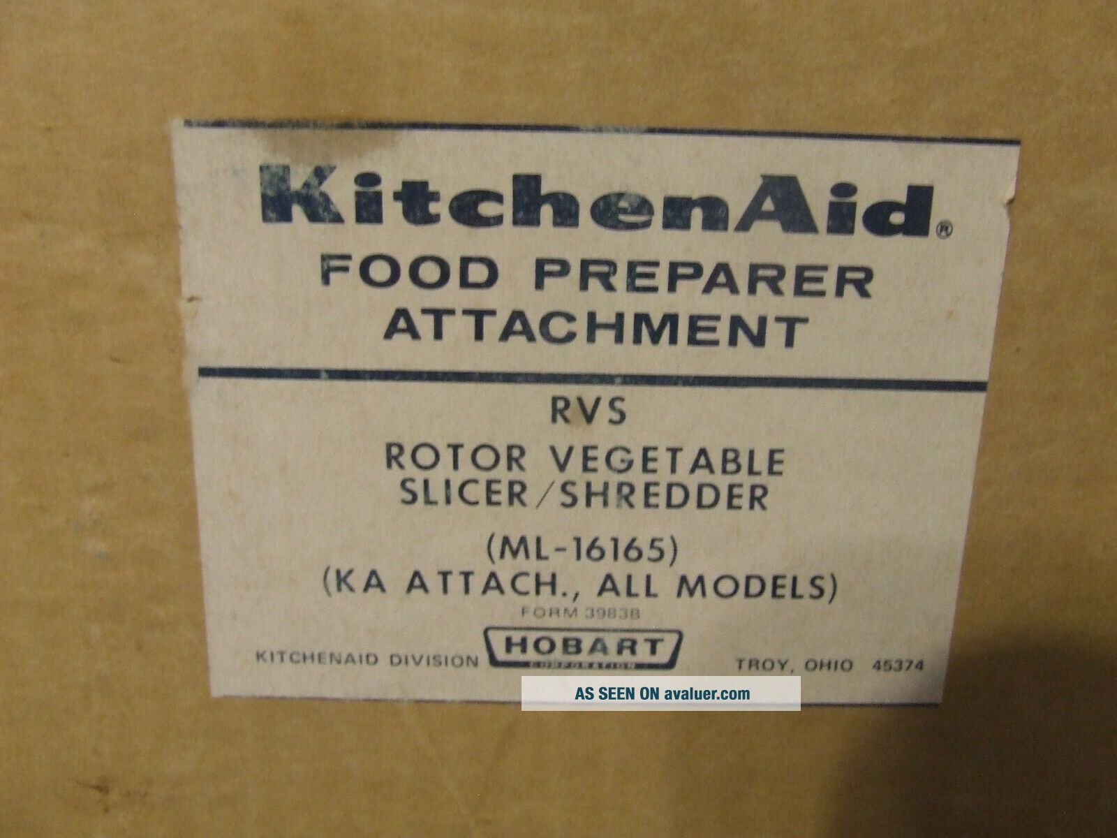 Vintage Hobart KitchenAid Rotor Slicer Shredder RVS Metal Attachment W ...