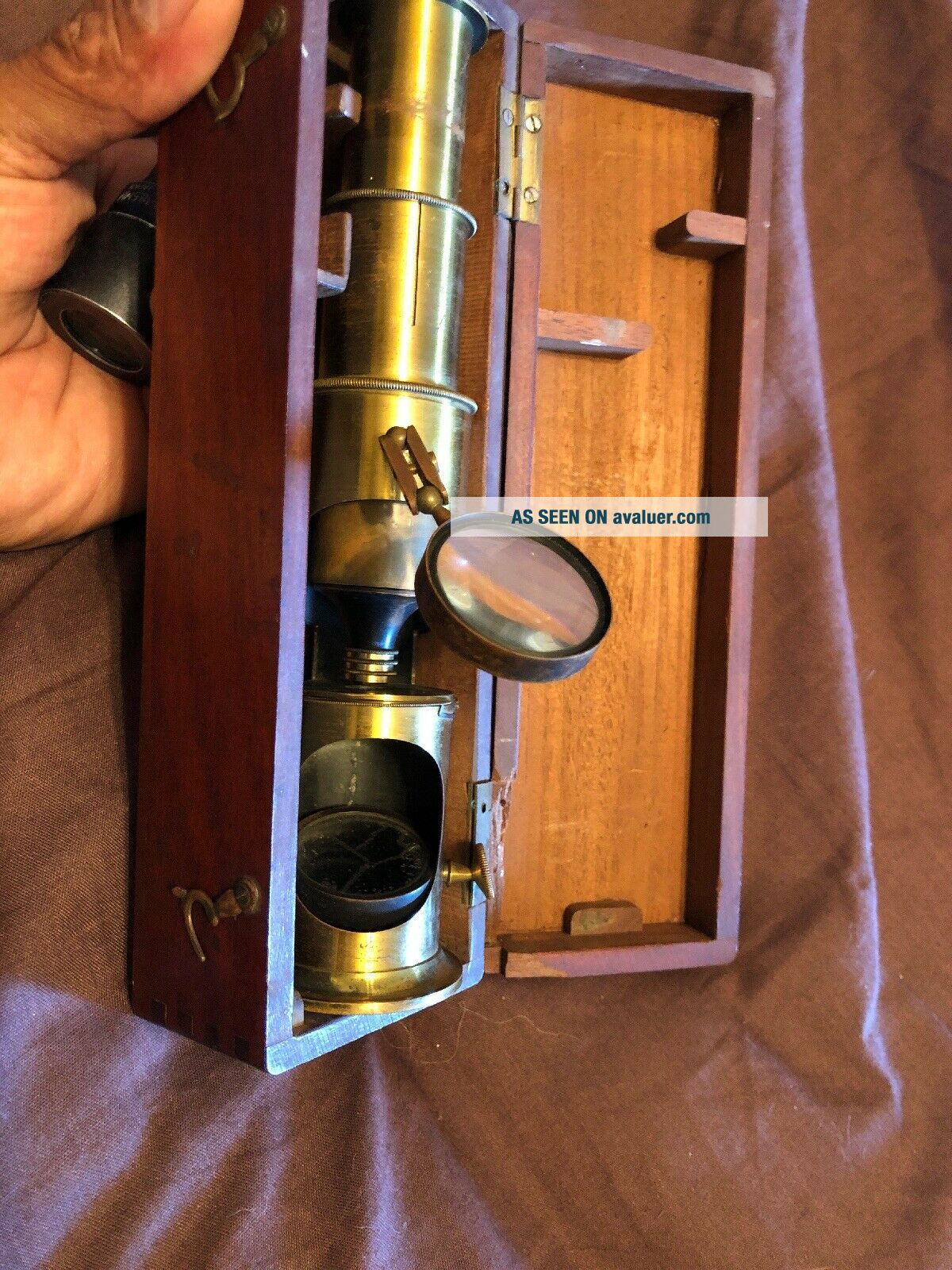 Vintage Microscope Box Vintage Antique Brass Microscope In Wooden Box | #4381705
