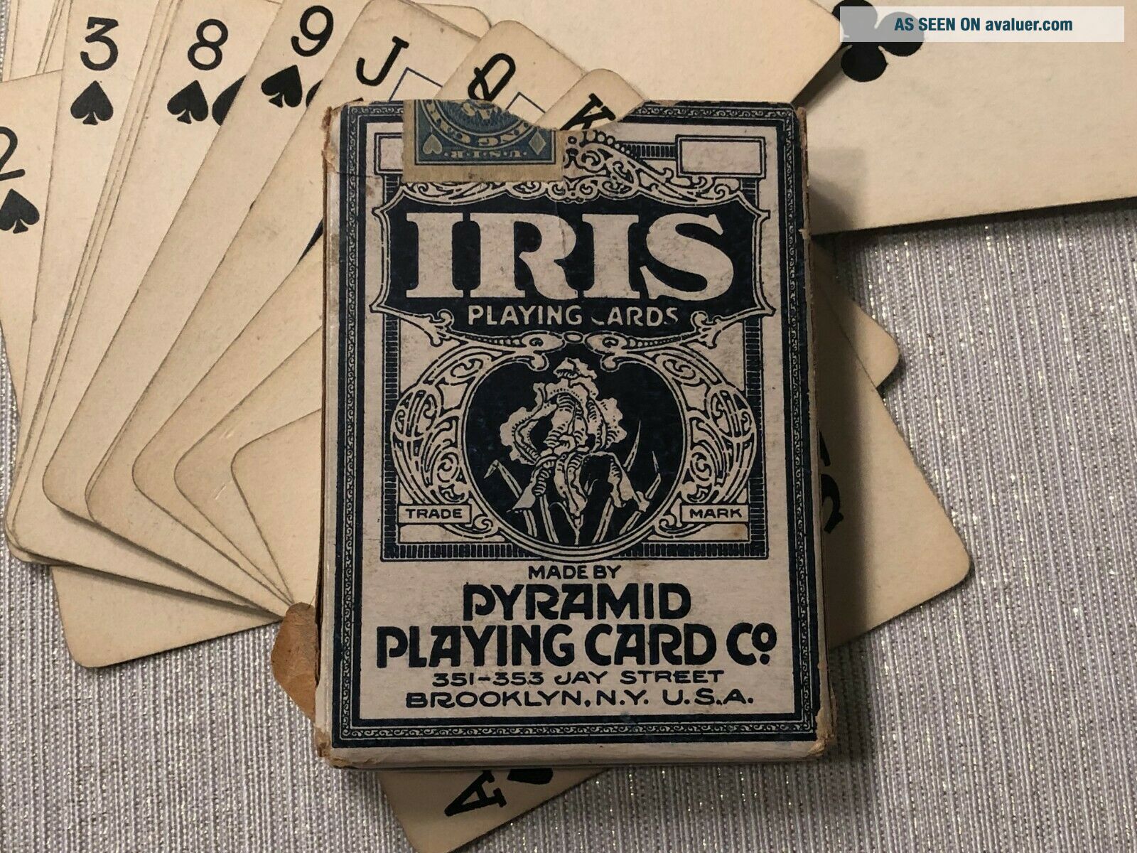 C1920 Pyramid PCC Iris Playing Cards Deck Partial Class A Tax Stamp ...