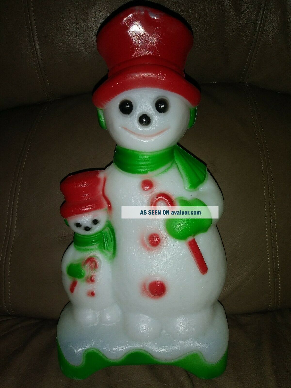 Vintage 12 " Empire Plastic Snowman Christmas Blow Mold Light Up Small