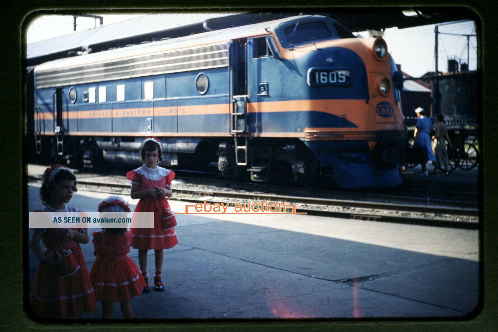 1950 ' s Kodachrome Slide,  C&EI Chicago & Eastern Illinois FP7A 1605