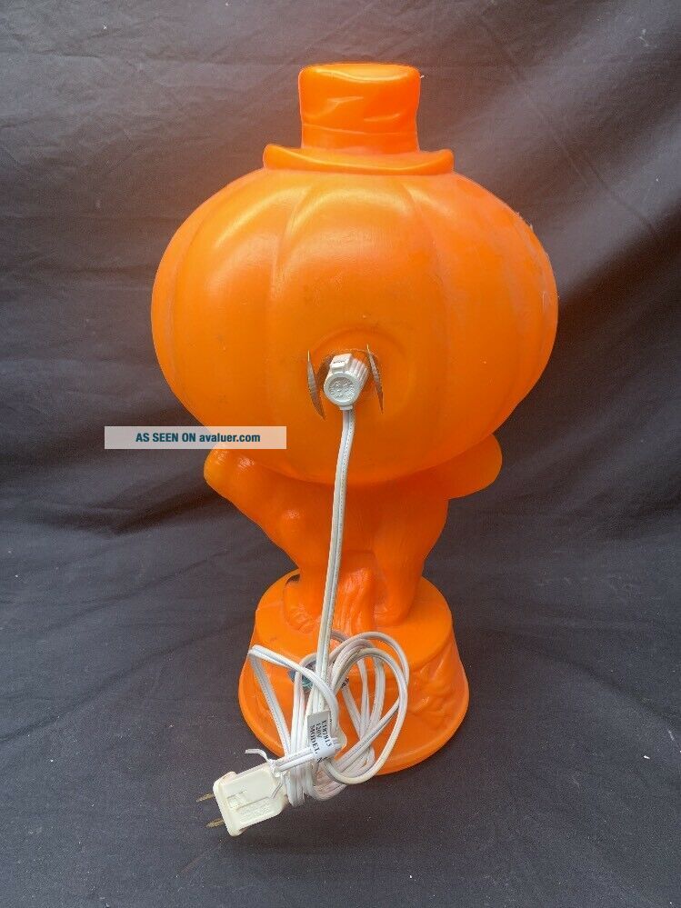 Vintage Empire Pumpkin Black Cat Halloween Blow Mold Light Up Jack - O ...