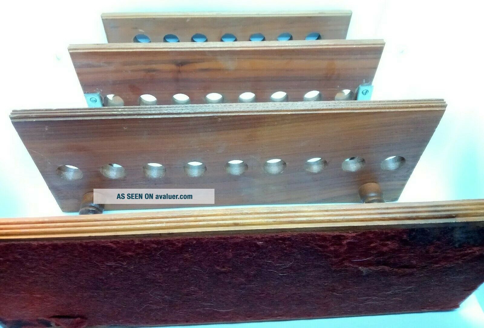 Vintage Tobacco Pipe Rack 3 Tier 24 Hole Wooden Display For Wall Or ...