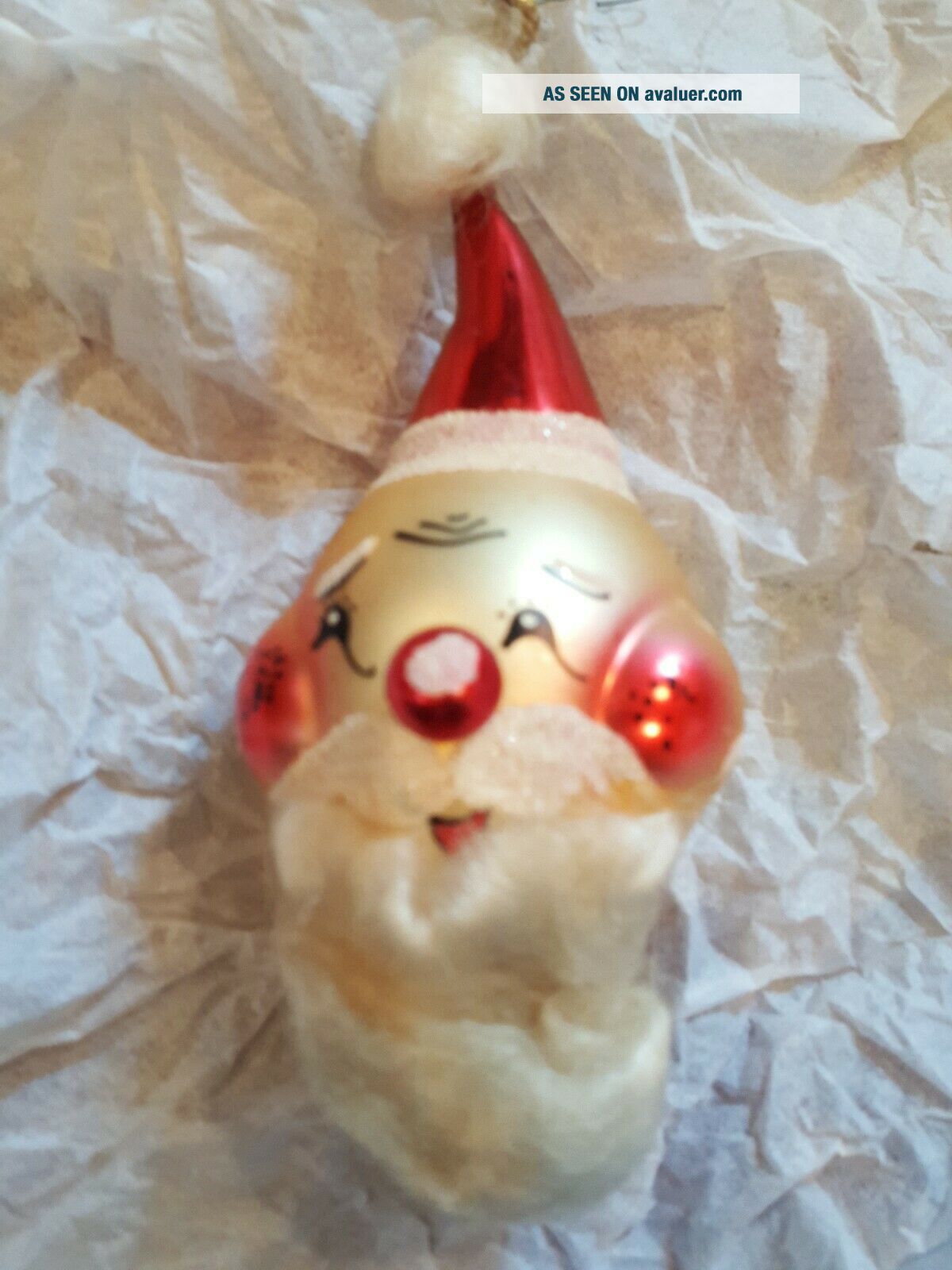 Vintage Italian De Carlini Blown Glass Christmas Ornament Santa Claus ...
