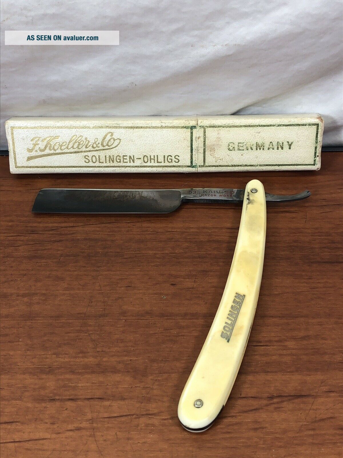 Antique Vintage Kabeso Razor Solingen German Straight Razor Germany ...
