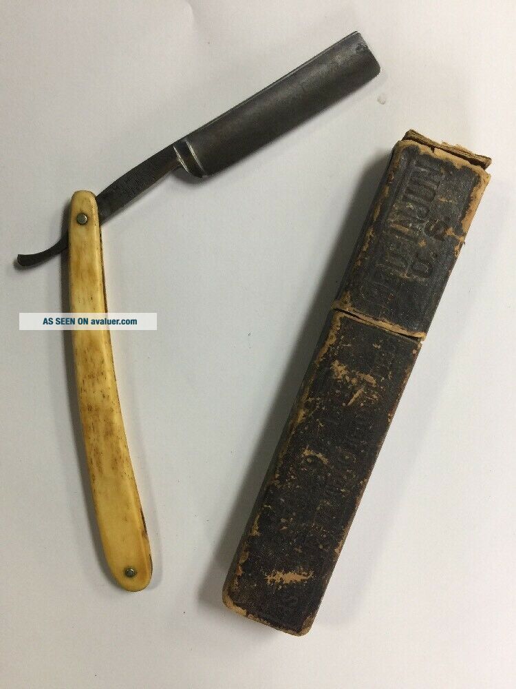 Vintage H. H Hill “Solingen” German Made Blue Steel Straight Razor RARE ...