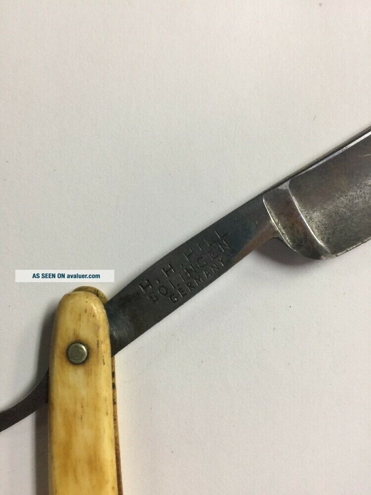 Vintage H. H Hill “Solingen” German Made Blue Steel Straight Razor RARE ...