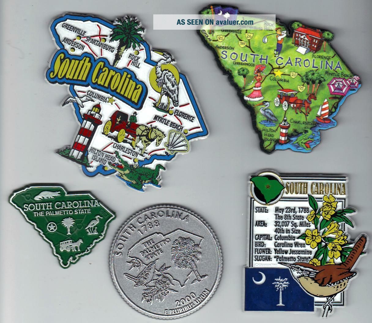 SOUTH CAROLINA THE PALMETTO STATE - South Carolina The Palmetto State Outline Map Magnet In Souvenir Bag 4 110