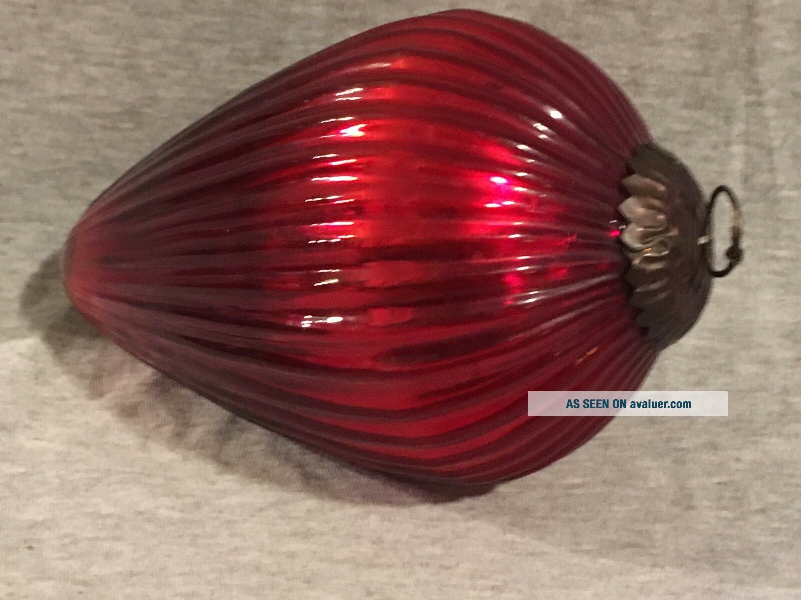 Vintage Mercury Glass Red Large Christmas Ornament | #5018658