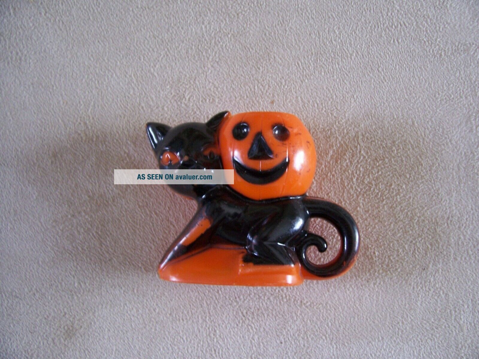 Vintage Halloween Rosbro Cat And Jack O Lantern Candy Container | #5022396