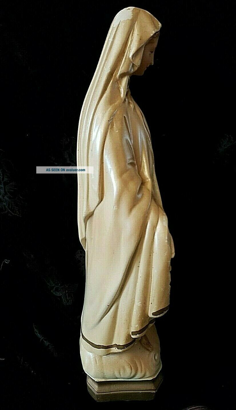 Vintage Virgin Mary Our Lady Of Grace Religious Chalkware Statue | #4973897