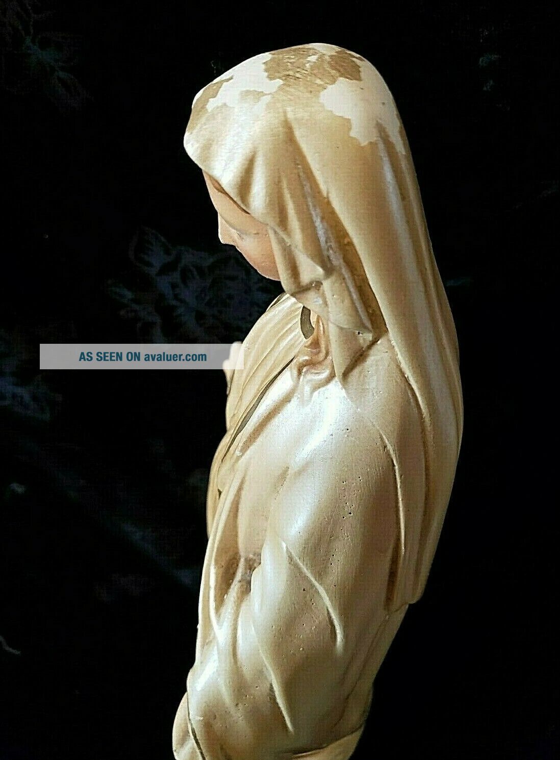 Vintage Virgin Mary Our Lady Of Grace Religious Chalkware Statue | #4973897