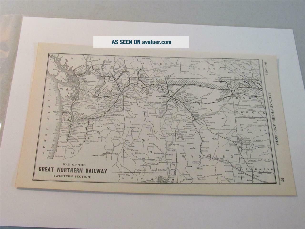 Map Of The Great Northern Railway (Western Section) W/Connections 1923 ...