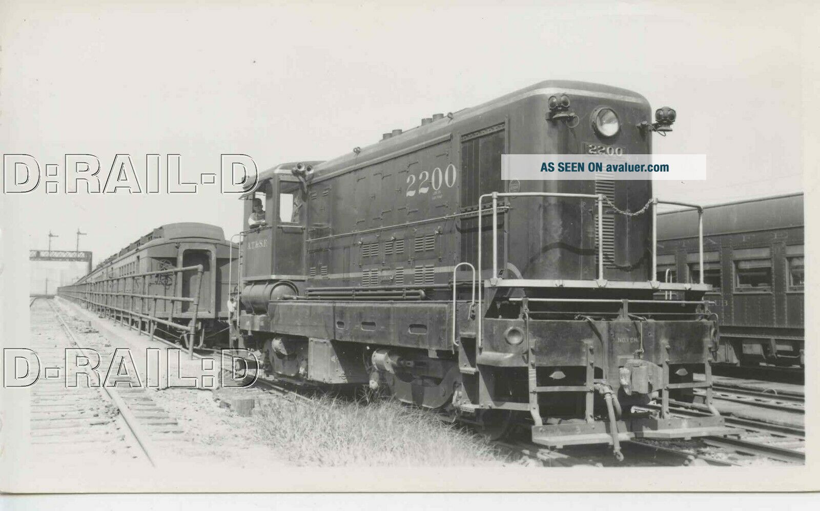 9E412 RP 1937 AT&SF SANTA FE RAILROAD SWITCH ENGINE 2200 CHICAGO IL