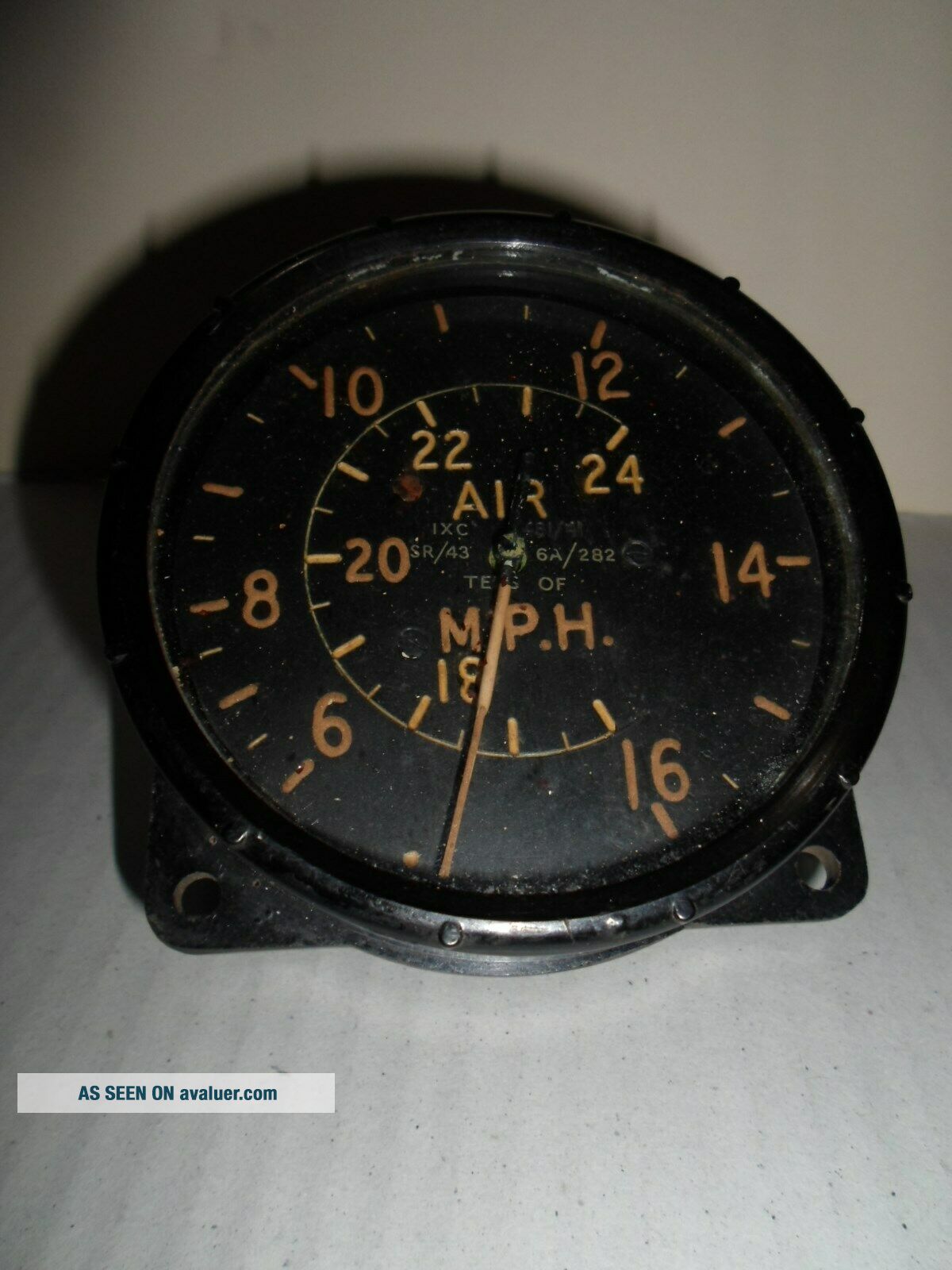 Vintage Aircraft Cockpit Dial Gauge Meter Air Speed MPH Possibly ...
