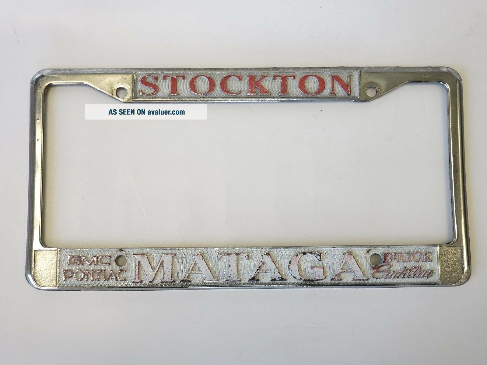 Vintage Mataga Stockton CA Buick Pontiac Cadillac Dealership License ...