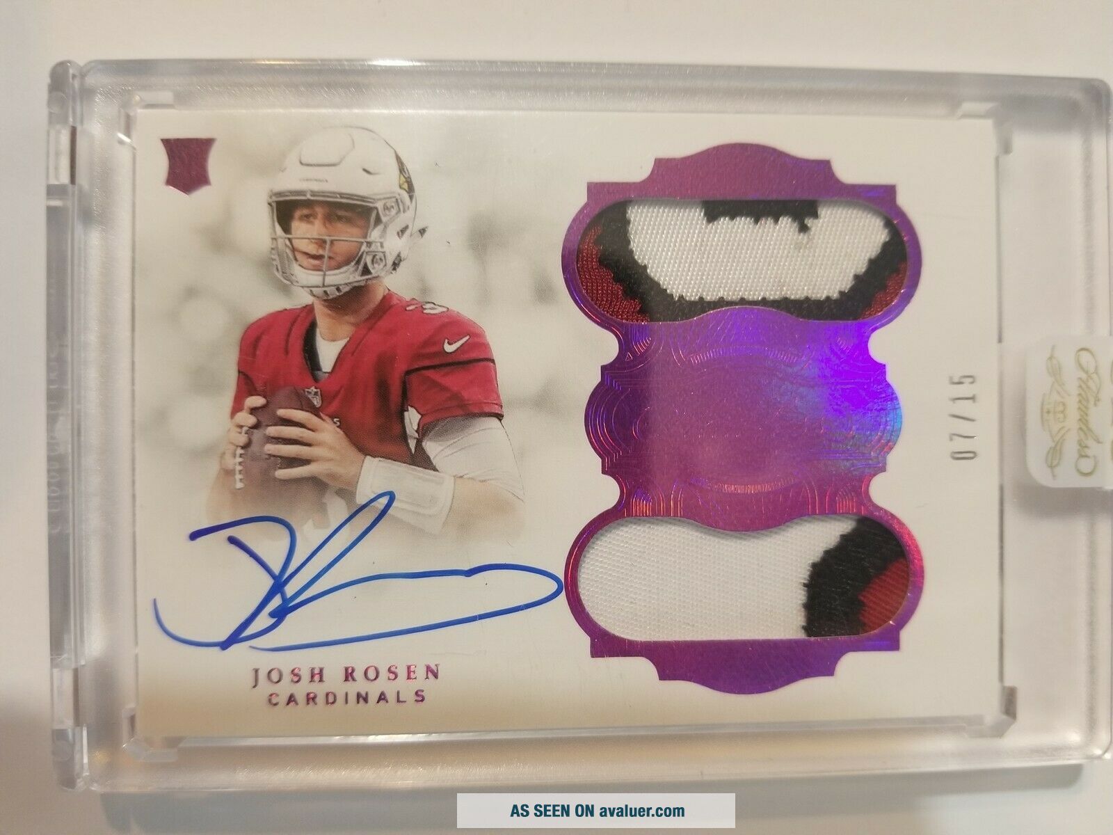 2018 Panini Flawless Josh Rosen Rookie Dual Patch Auto Autograph 7/15 ...