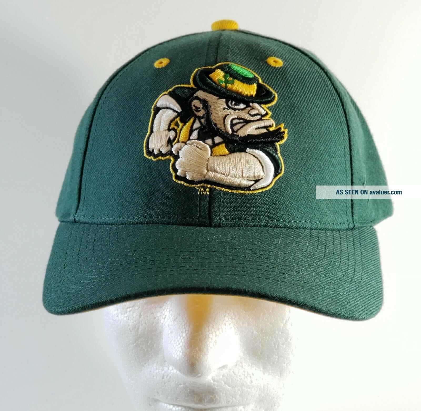 Notre Dame Fighting Irish Hat Green Yellow Fitted L Cap Legacy NCAA ...