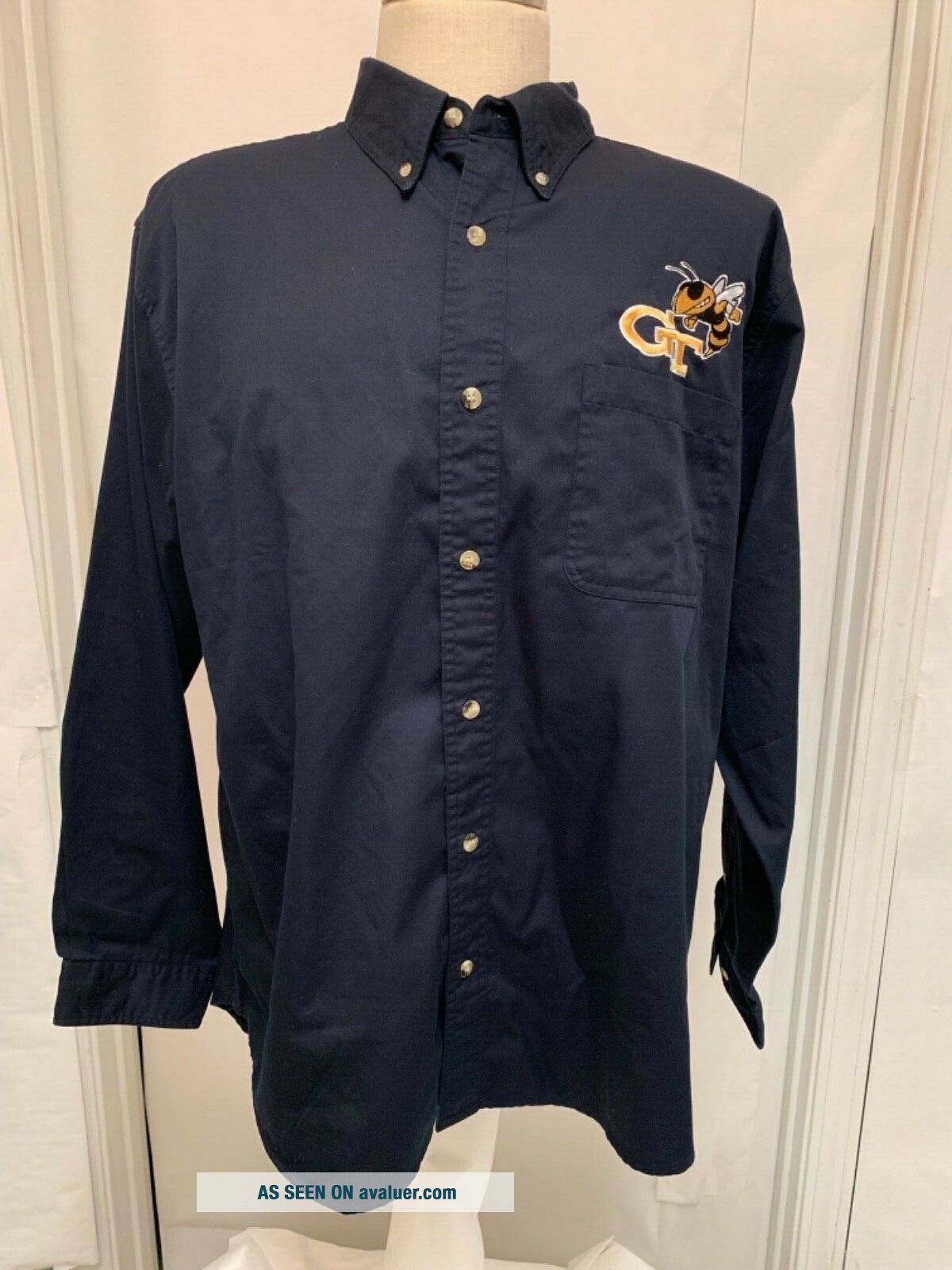 Georgia Tech Buttons Georgia Tech Yellow Jackets Collard Dress Shirt Button Down Shirt Mens ...
