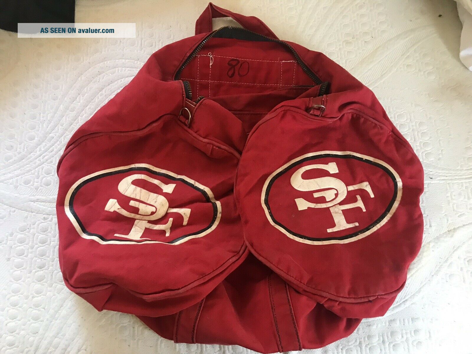 San Francisco 49ers Team Issued Game Travel Duffel Bag Jerry Rice NFL