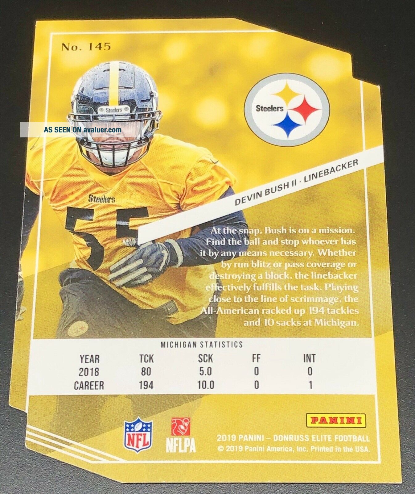 2019 Panini Elite Status Die Cut Devin Bush II Rookie RC 11/24 Steelers ...