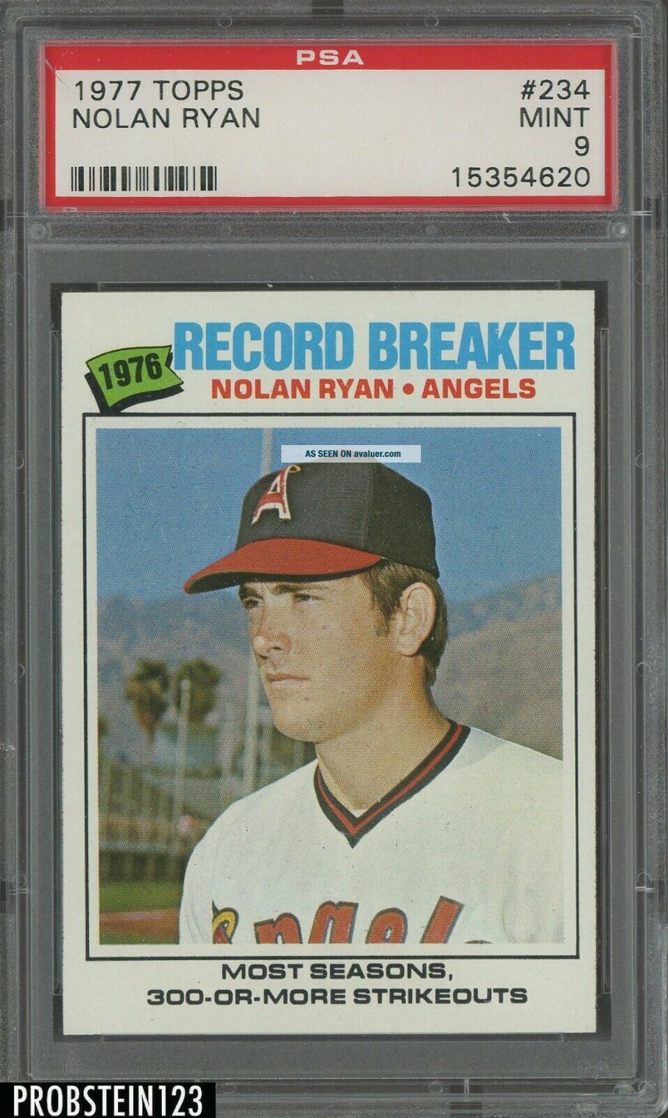 1977 Topps 234 Nolan Ryan Angels HOF PSA 9 5623397