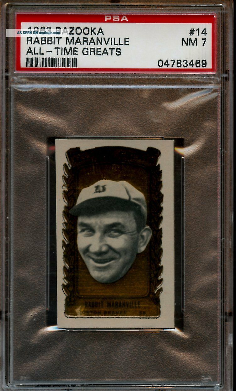 1963 Bazooka All Time Great Baseball Card 14 Rabbit Maranville PSA 7 ...