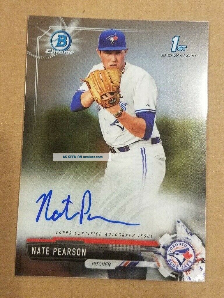 Nate Pearson 2017 Bowman Draft Chrome Auto RC CDA card, a rookie card from his early professional career.