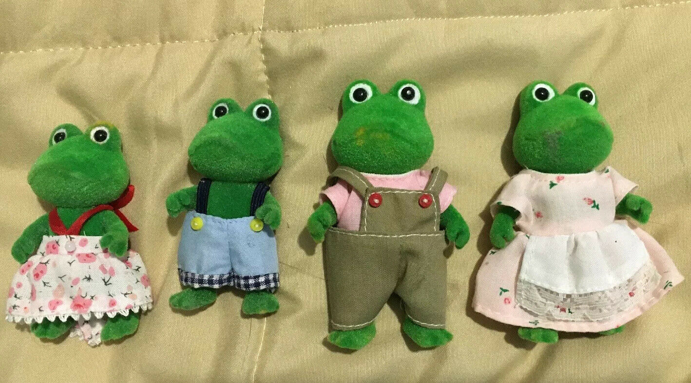 Rare Sylvanian Families Calico Critters Frog Family Doll Set Epoch ...
