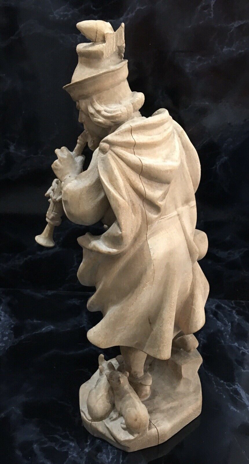 Rare Vintage Toni Baur Pied Piper Of Hamelin Wood Carved Figurine 30cm ...