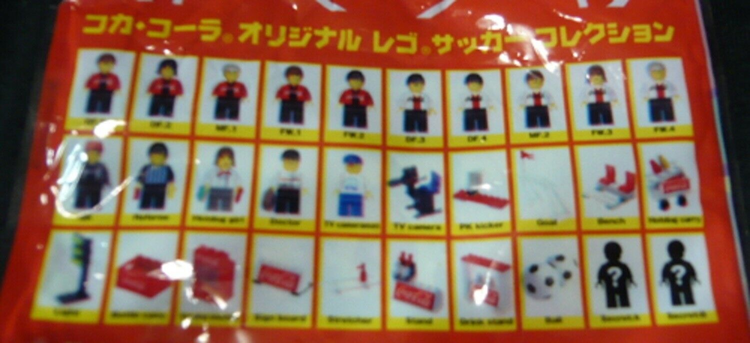 COCA COLA JAPAN LEGO Soccer World Cup Promo Polybag SET 30 minifigs sticker fifa
